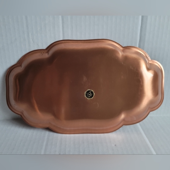 Vintage Coppercraft Guild Scalloped Edge Copper Plate/Tray 12" Wide - Picture 2 of 4